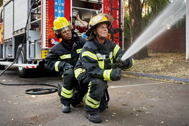 Stock image firefighters