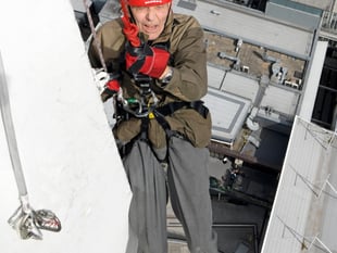 Peter the Great: Cheers as 92-year-old makes abseiling tribute to son