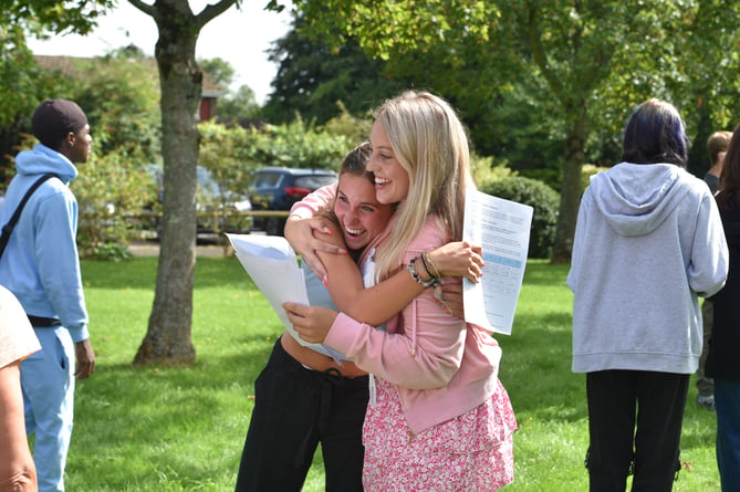 Eggar's School pupils celebrate their GCSE results, August 24th 2023.