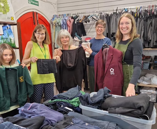 Queues at Free Food Petersfield as school uniform bank opens
