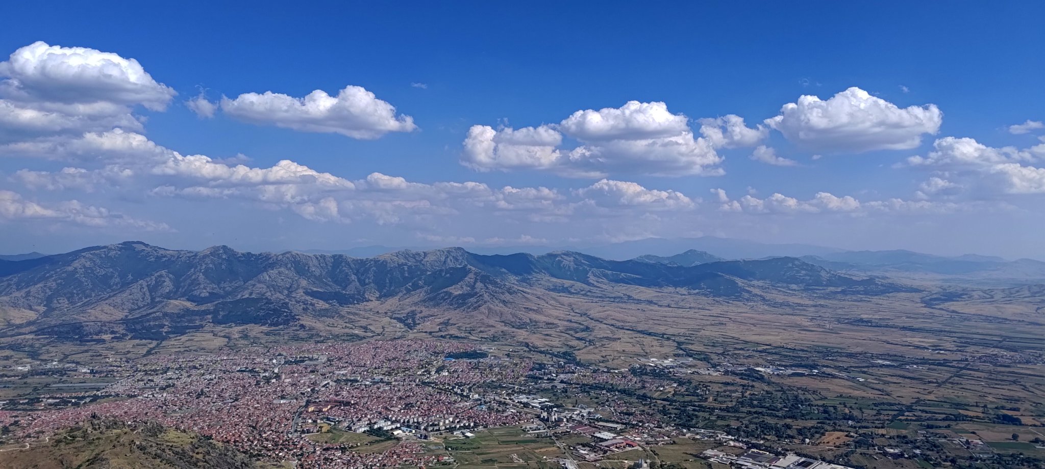 Looking over Prilep from the air