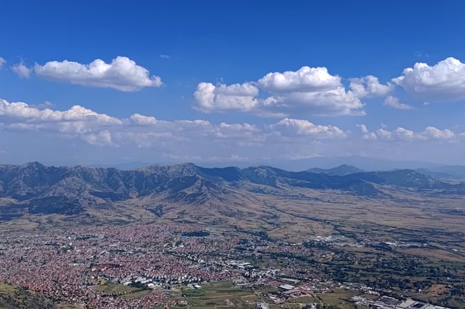 Looking over Prilep from the air