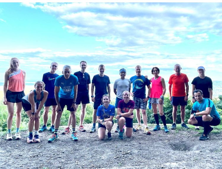 The 10km social pub run group reach Blackdown, before heading back to the Red Lion at Fernhurst