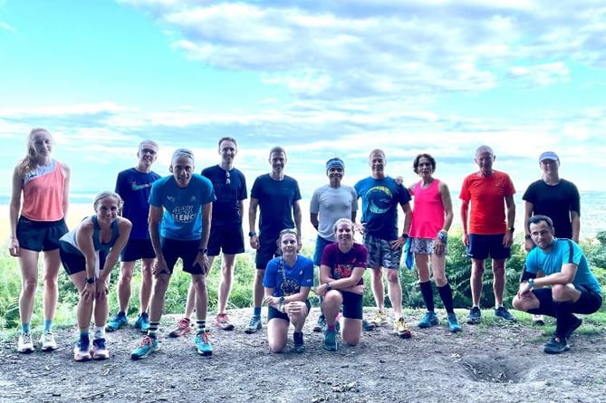 The 10km social pub run group reach Blackdown, before heading back to the Red Lion at Fernhurst