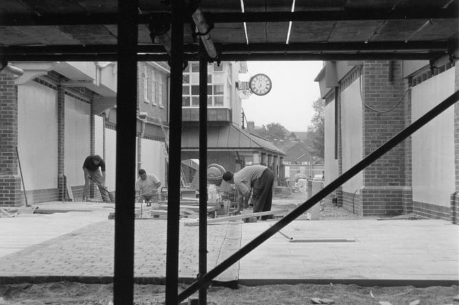 Petersfield's Rams Walk being constructed in 1993