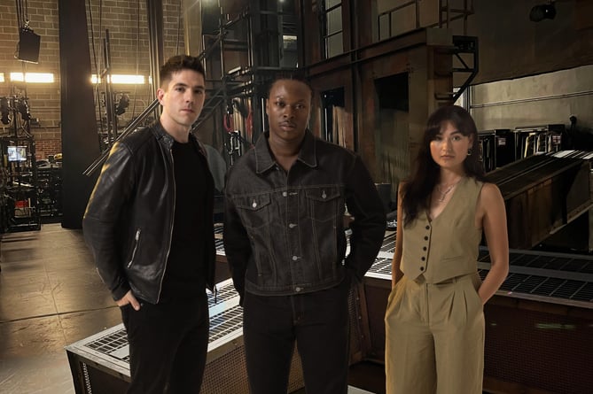 Ian McIntosh as Jesus Shem, Omari James as Judas and Hannah Richardson as Mary, Jesus Christ Superstar, September 2023.