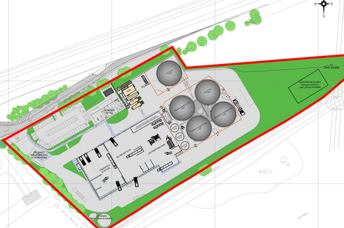 A plan of the Veolia anaerobic digestion facility and waste transfer station at Alton.