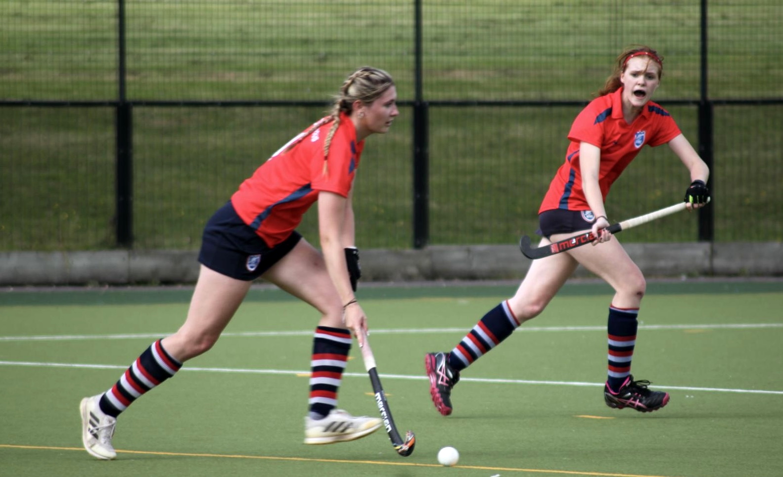 Charlotte Clive and Sophie Edwards in action for Aldershot & Farnham Ladies