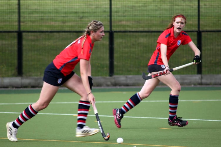 Charlotte Clive and Sophie Edwards in action for Aldershot & Farnham Ladies