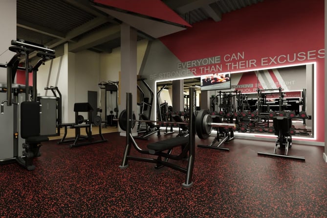 A CGI-generated image of Everyone Active’s new gym at Farnham Leisure Centre