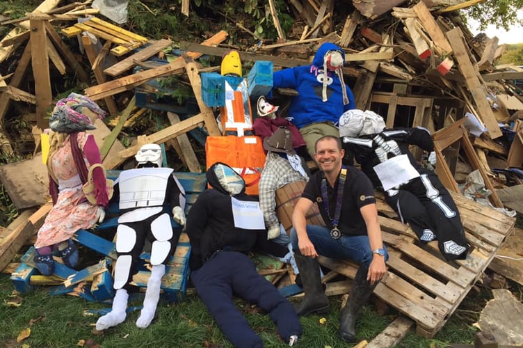 The Guy competition has been a mainstay at Farnham Fireworks and Torchlit Procession for many years – pictured here is then-chairman David Northover ahead of the 2018 event