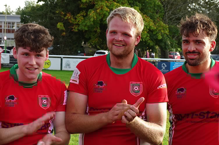George Davis, captain Matt Momber and man of the match Greg Jansen all scored tries