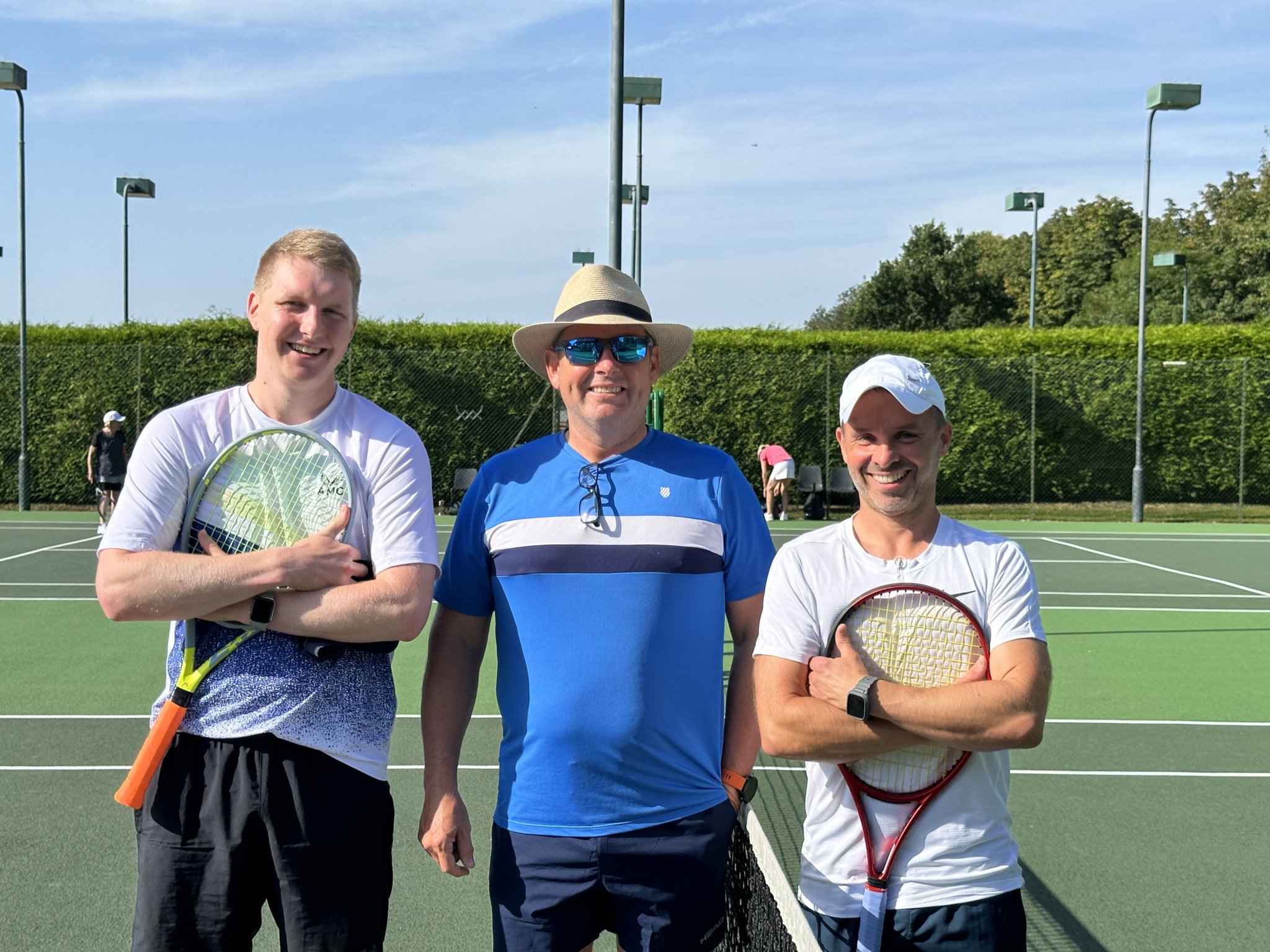 Men’s finalists Tom Murphy (left) and Andy Lavey with Bruce Rendall