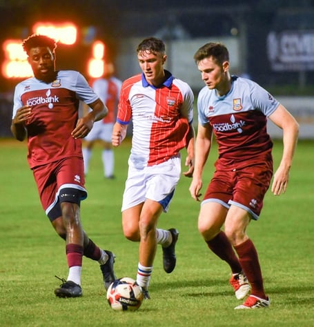 Action from Farnham Town's 3-0 win at home to Knaphill earlier this season