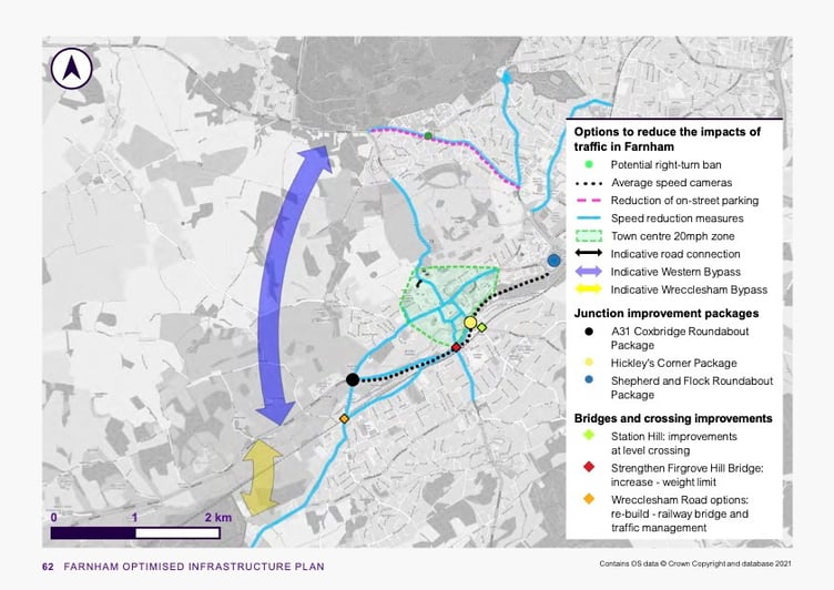A western bypass is a ‘long-term’ goal of Surrey County Council and is seen as an essential step if Farnham town centre is ever to be pedestrianised