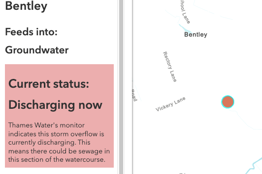 Sewage has been released into the River Wey at Bentley twice in five days