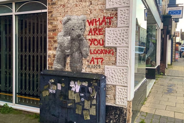 Street artist Hendog creates beary interesting piece in Petersfield