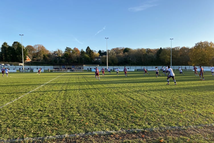 Action from Badshot Lea’s 3-2 win against Corinthian Casuals
