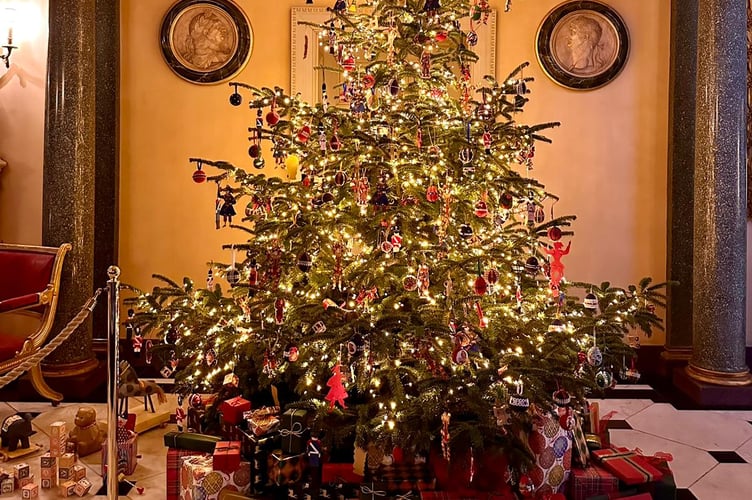 National Trust venue Hinton Ampner at Christmas.