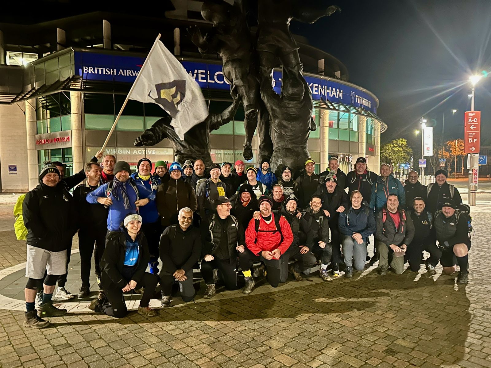 Farnham RFC team walk from Twickenham Stadium to raise Movember funds