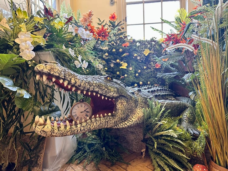 The ticking crocodile at Hinton Ampner, Christmas 2023.