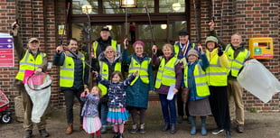 WATCH: Singing litter pickers make debut outside Petersfield Town Hall