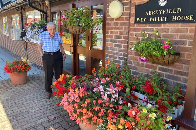 Frank Rhodes won gold awards for his floral displays at Wey Valley House