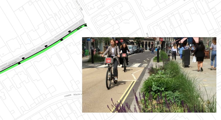 Surrey County Council's plan for the town centre excludes any segregated cycle tracks, to the dismay of the Farnham Cycle Campaign