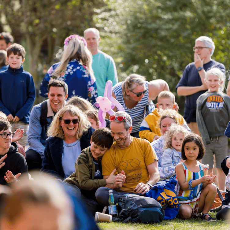 Families enjoying the 2023 Farnham Maltings' family festival