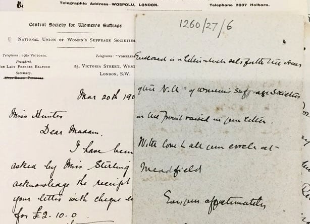 Papers of Dorothy Hunter relating to women’s suffrage, including correspondence from Millicent Fawcett