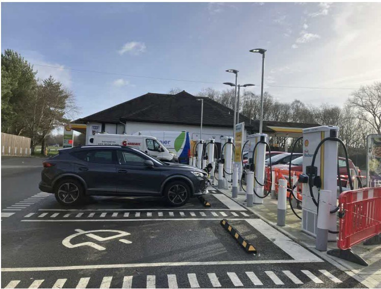 The A3 Liphook service station owners built the EV hub made up of six electric vehicle charging bays without planning permission