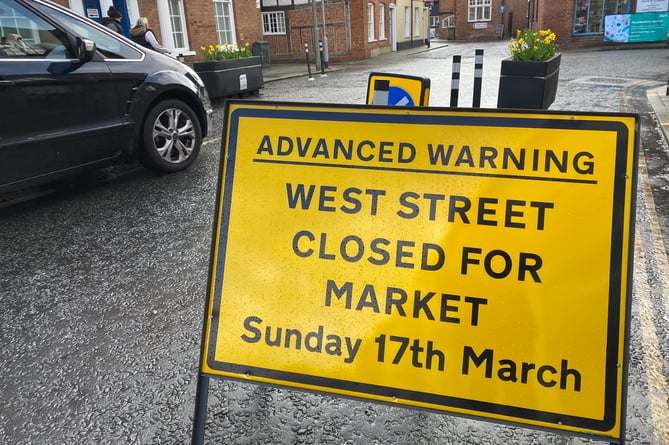 West Street close for market Sunday 17th March