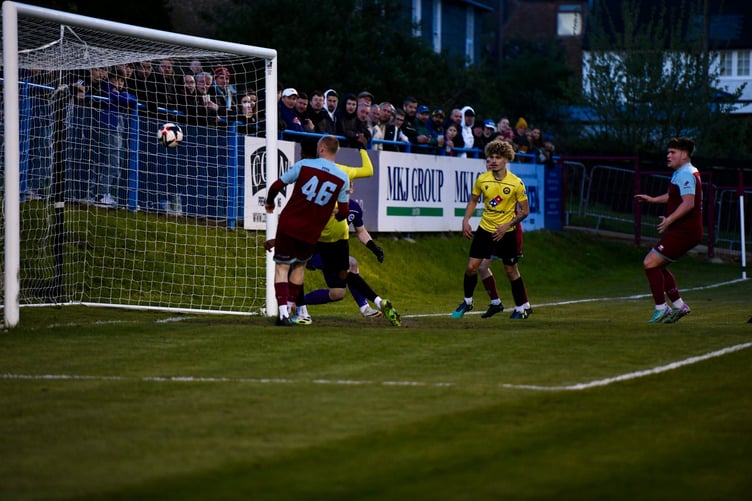 Adam Liddle opens the scoring for Farnham Town