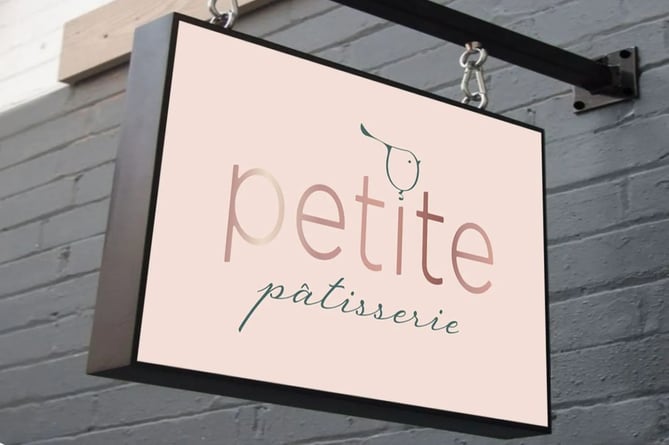 Sign outside Petite Patisserie