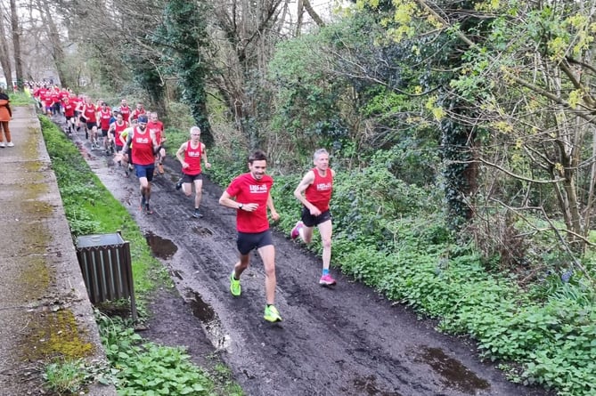 It was a very muddy and puddly start along Riverside Walk for this year's Trevor Challenge