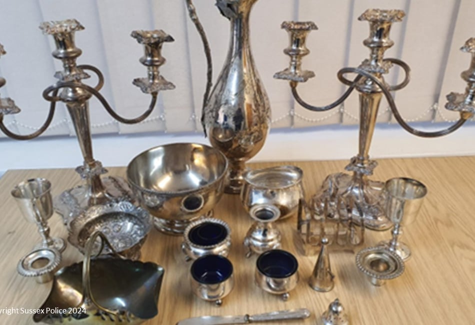 Mystery surrounds silverware found in pond as police search for owner
