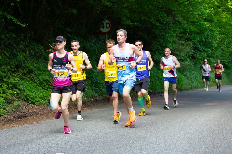 A group of runners led by Lucy Wright of Farnham Town Running Club (Photo: Douglas MacLean)