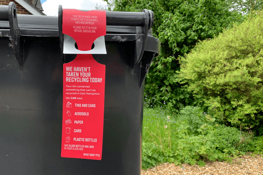 East Hampshire District Council have updated then Bin tags to remind you what you can and can't recycle