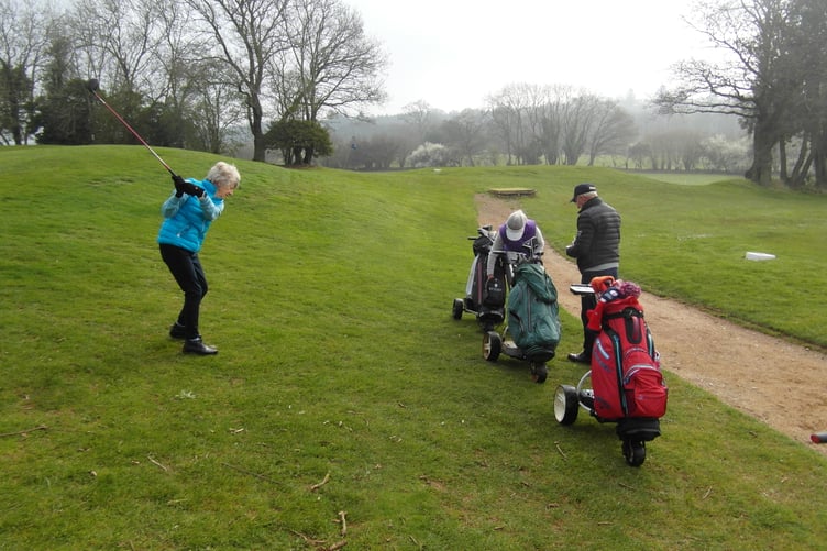 Di Brooks on the slopes at Petersfield Golf Club