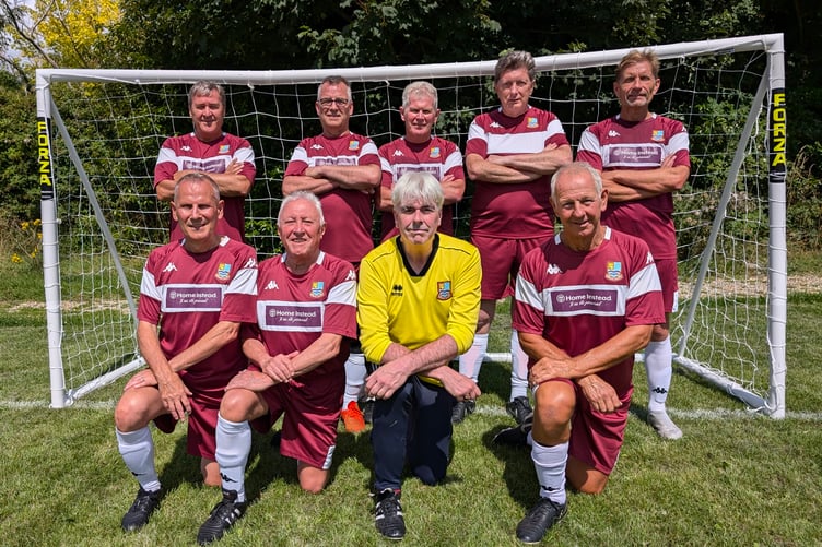 The Farnham Town Flares over-60s squad at the Amesbury walking football tournament