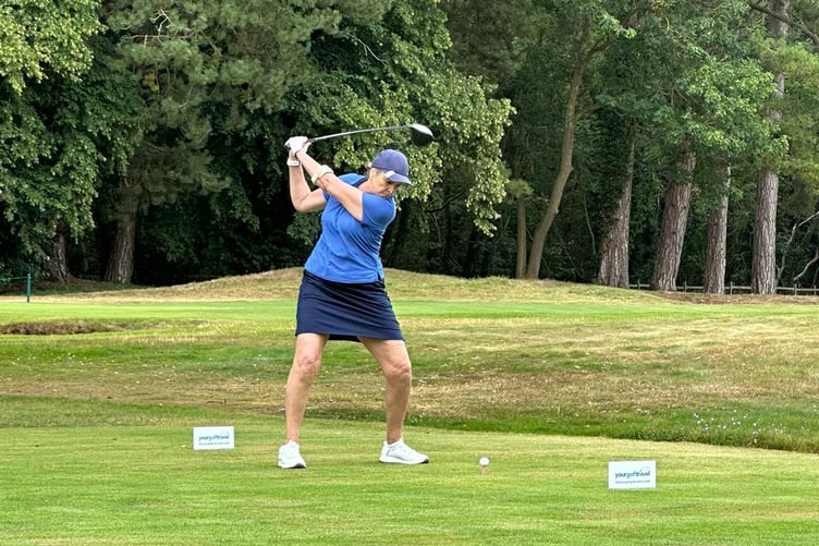 Petersfield Golf Club member Sarah Gibson in action at Woodhall Spa