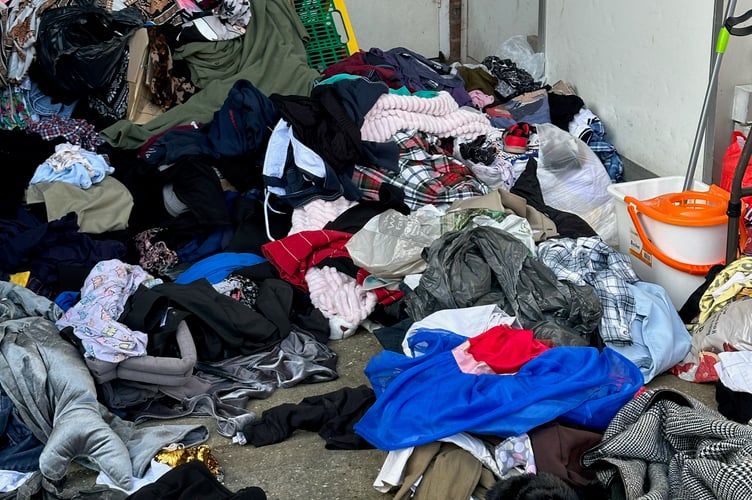 Clothes outside Barnardo's in Bordon