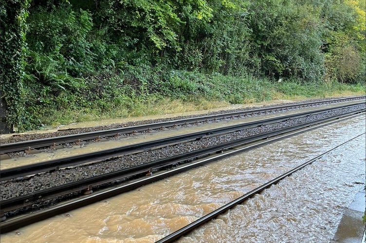 Flooding Ash Aldershot Guildford railway