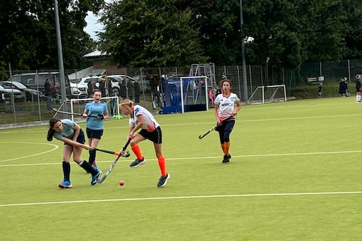 Petersfield Hockey Club's under-12 girls' Kestrels in action