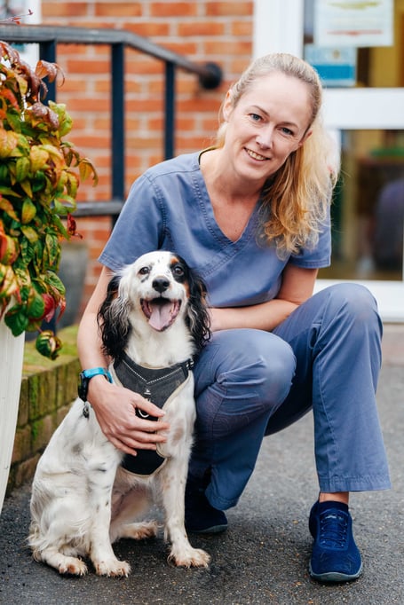 Lily with vet Ruth Brownlee