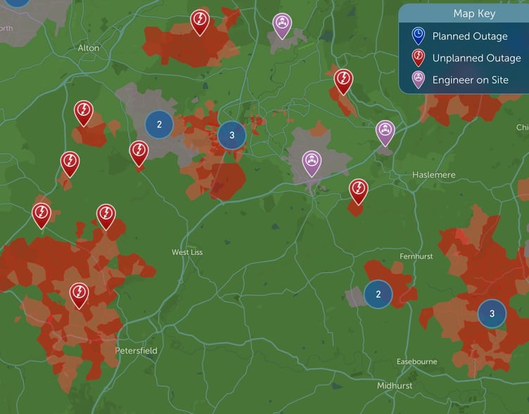 SSEN Power Cut Map East Hampshire
