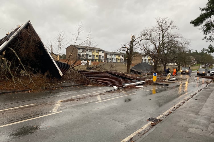 Camp Road Garage Block devastation Bordon