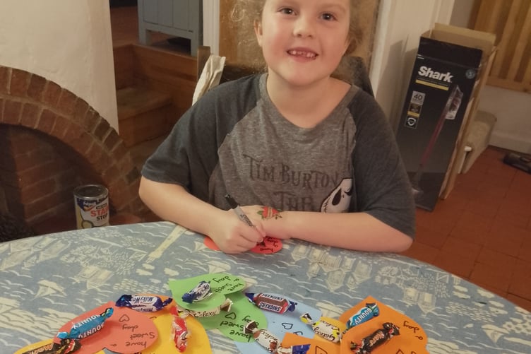 Evie and her chocolate gifts