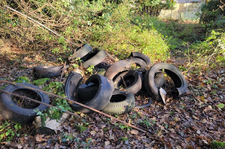 Dumped tyres deadwater valley Bordon