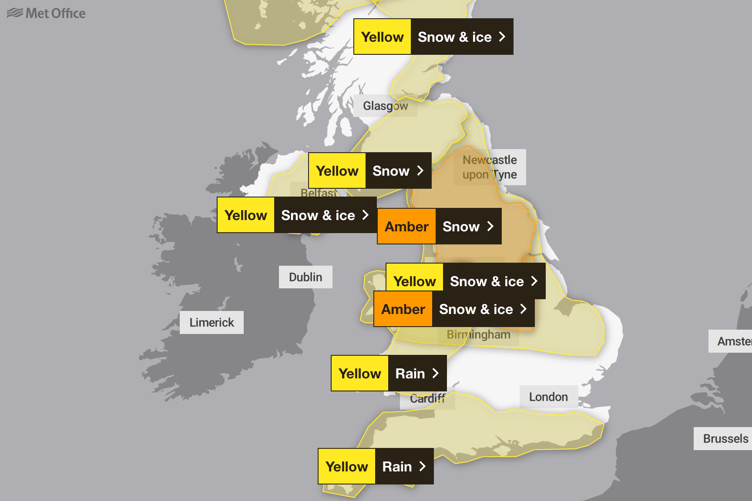The Met Office issued a yellow rain warning for the South East on January 5, 2025.